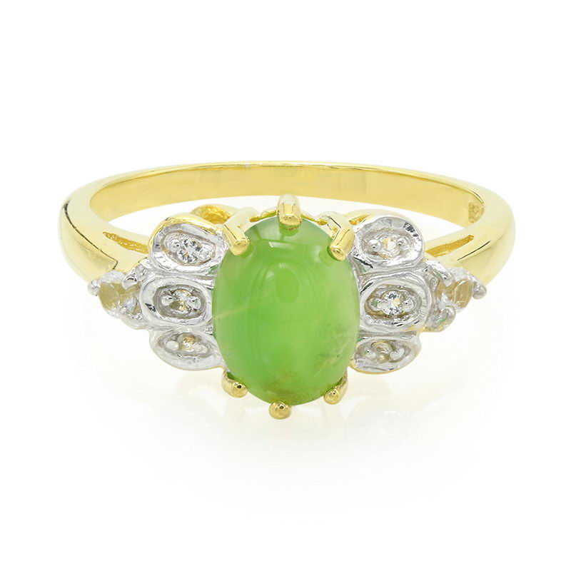 Kaiserlicher Chrysopras-Silberring