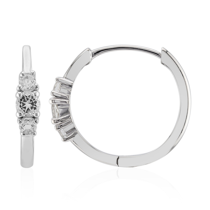 Weißer Topas-Silberohrringe