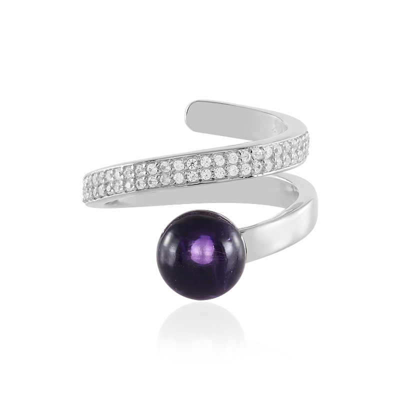 Sibirischer Amethyst-Silberring (de Melo)
