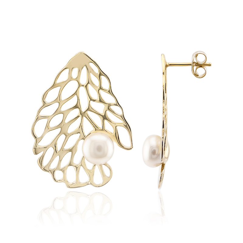 Weiße Süßwasserzuchtperlen-Silberohrringe (TPC)