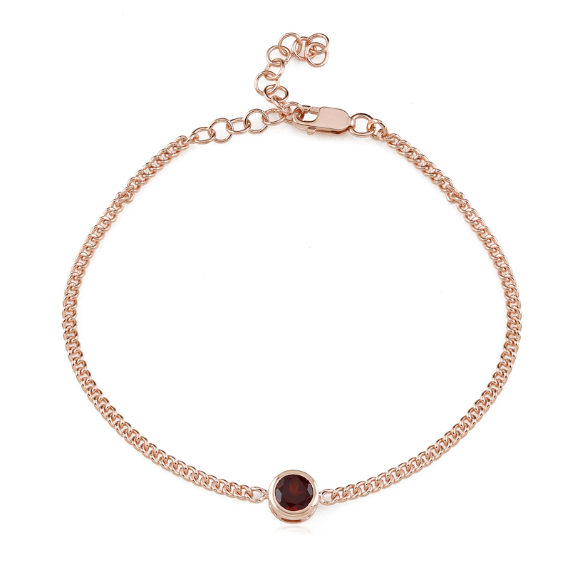 Indischer Granat-Silberarmband (Adela Silber)