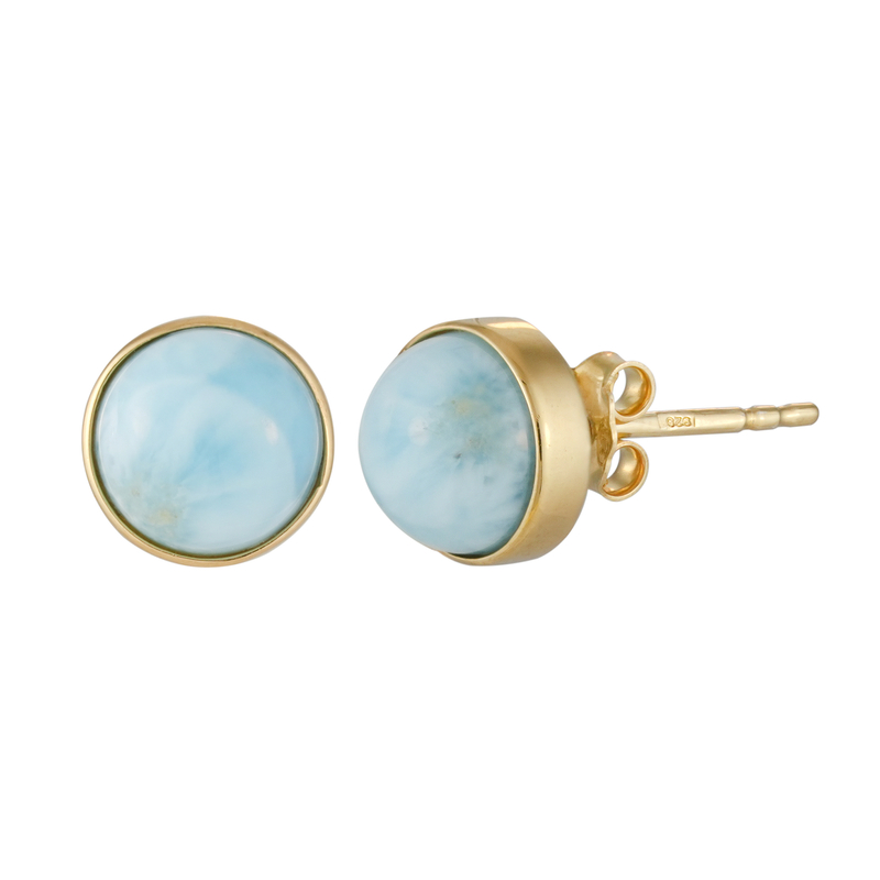 Larimar-Silberohrringe