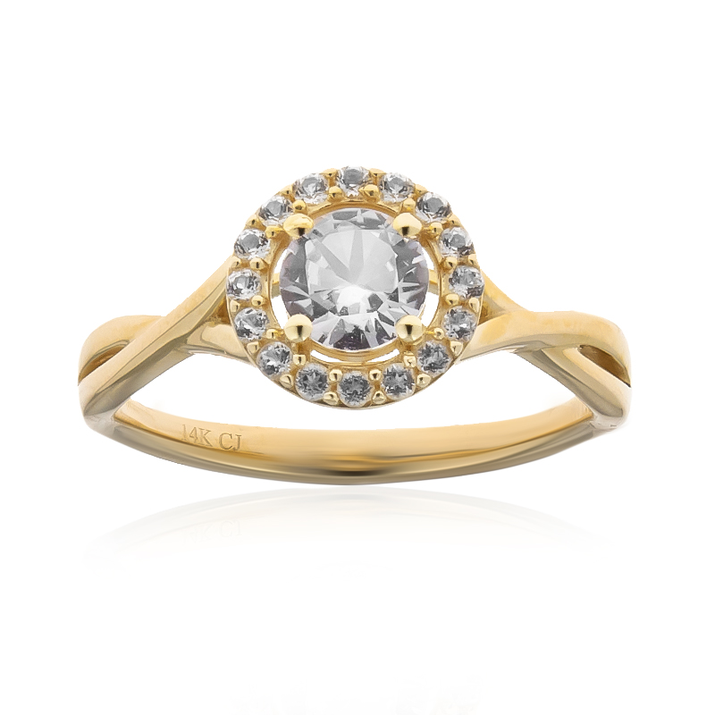 Weißer Saphir-Goldring (CIRARI) Weißer Saphir-Goldring (CIRARI)