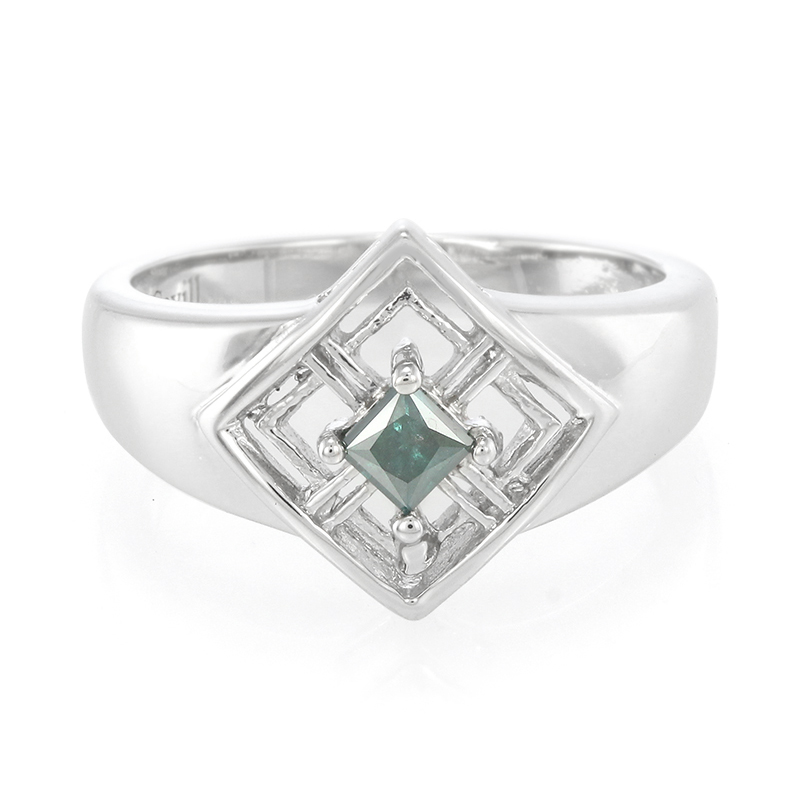 Fancy-Diamant-Silberring