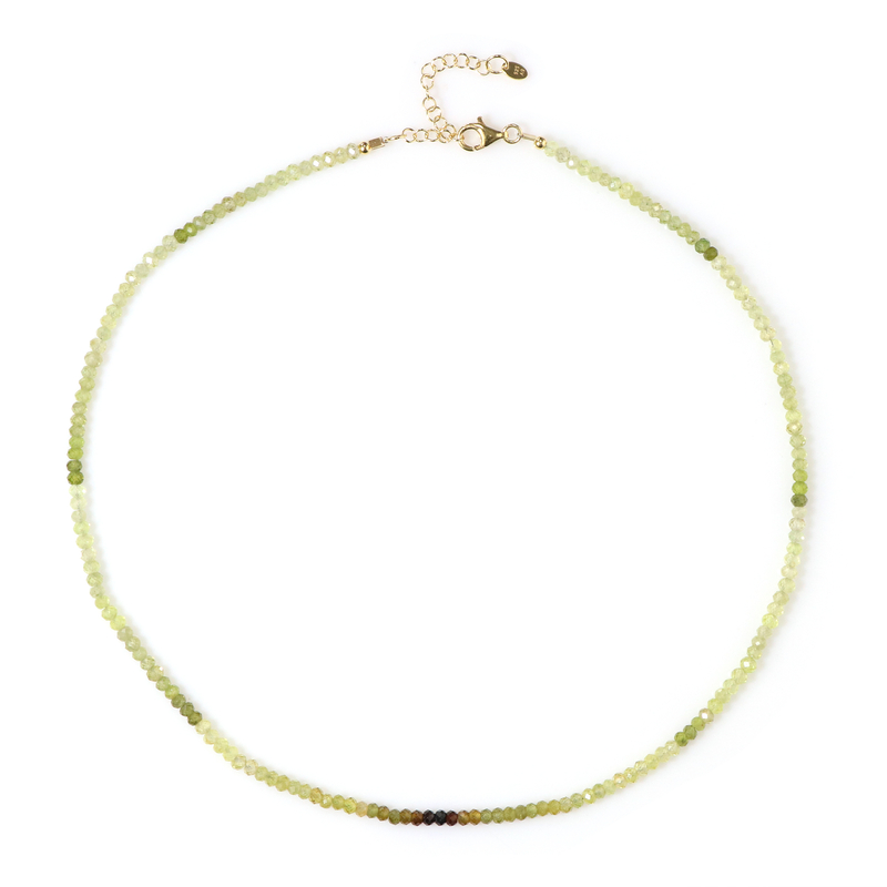 Grossular-Silberhalskette