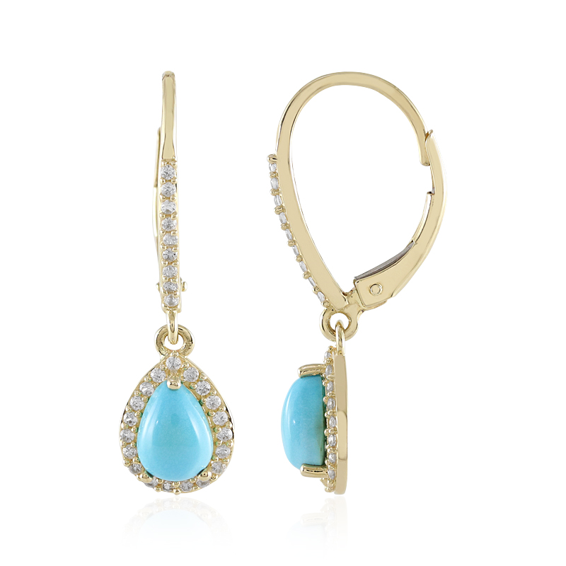 Sleeping Beauty-Türkis-Goldohrringe (Adela Gold) Sleeping Beauty-Türkis-Goldohrringe (Adela Gold)