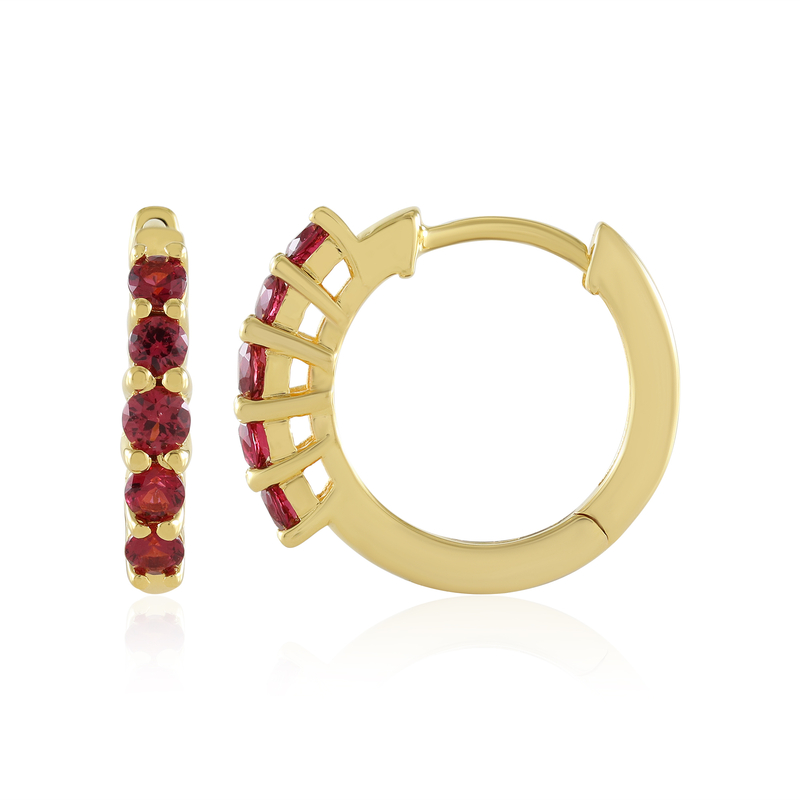 Edelroter Spinell-Silberohrringe