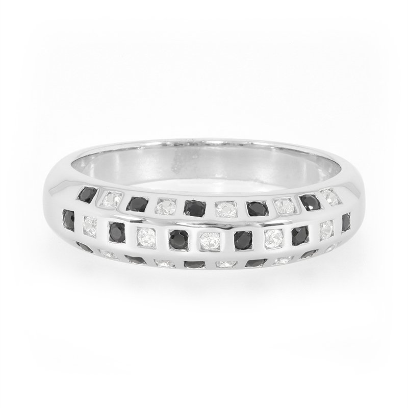 Schwarzer Spinell-Silberring