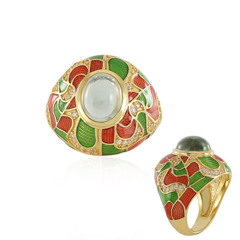 Grüner Amethyst-Silberring (Adela Silber) Grüner Amethyst-Silberring (Adela Silber)