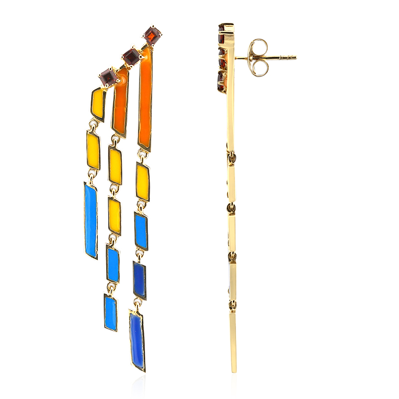 Mosambik-Granat-Silberohrringe