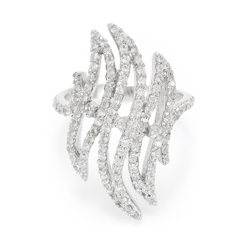 Weißer Topas-Silberring Weißer Topas-Silberring