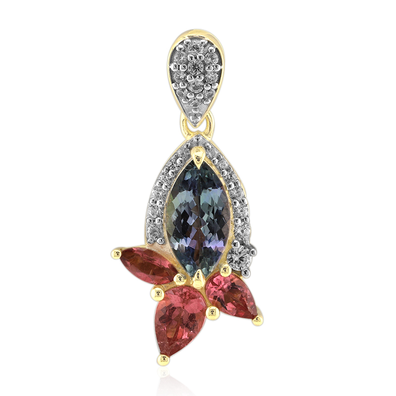 Nicht erhitzter Tansanit-Goldanhänger (Remy Rotenier)
