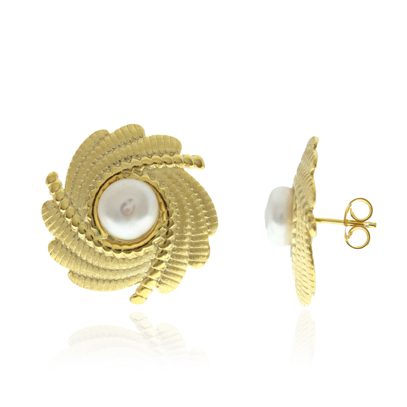 Weiße Süßwasserzuchtperlen-Silberohrringe (Joias do Paraíso)