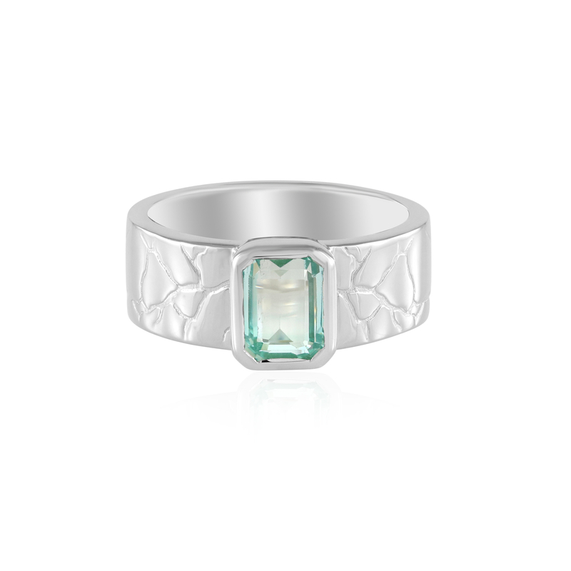 Paraibafarbener smaragd-silverring (SAELOCANA) från Juwelo