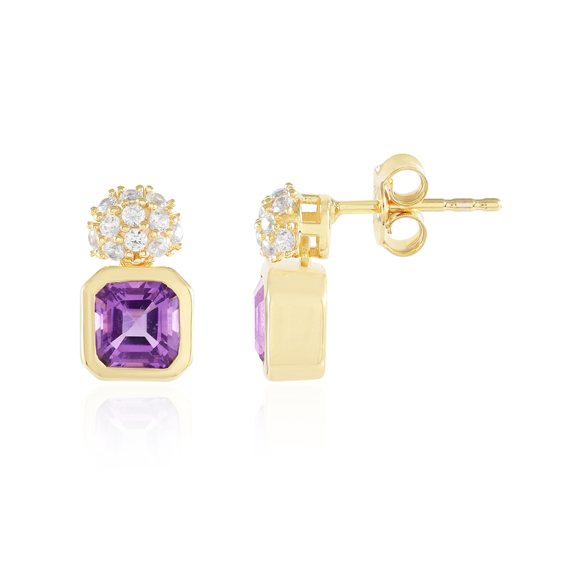 Marokkanischer Amethyst-Silberohrringe