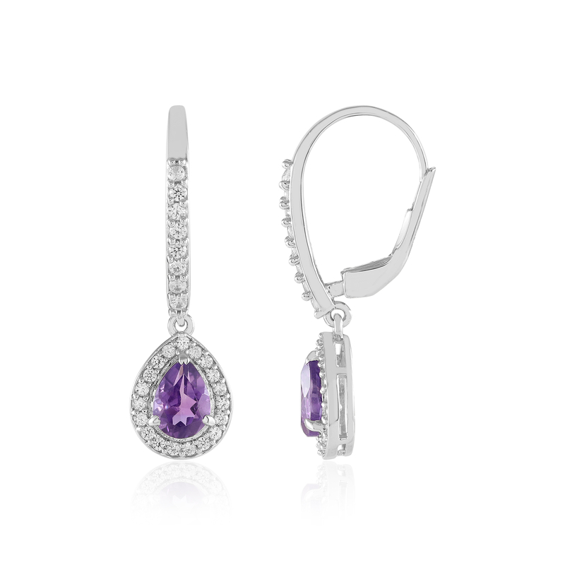 Marokkanischer Amethyst-Silberohrringe