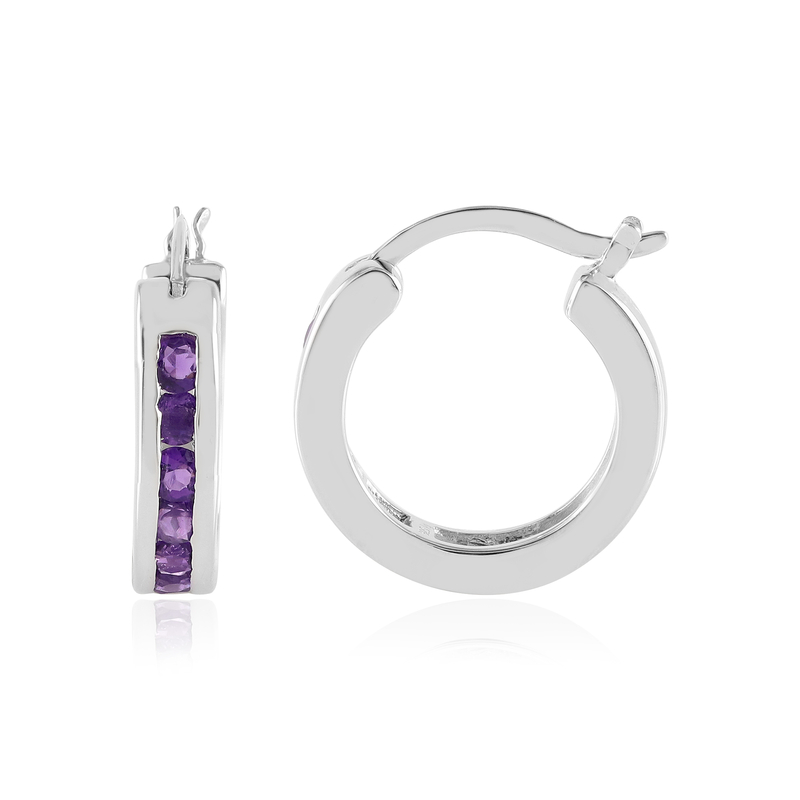 Sambia-Amethyst-Silberohrringe
