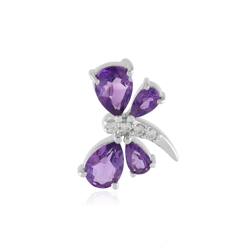 Sambia-Amethyst-Silberanhänger Sambia-Amethyst-Silberanhänger