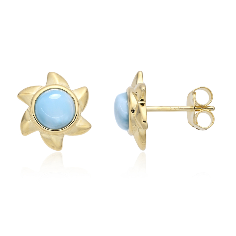 Larimar-Silberohrringe