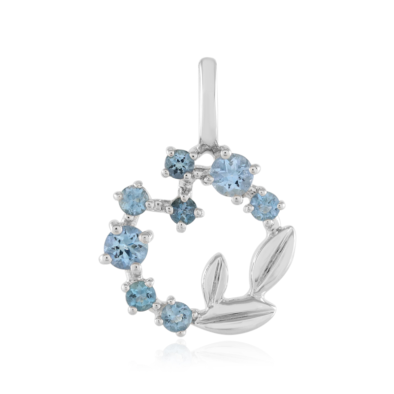 Santa Maria-Aquamarin-Silberanhänger