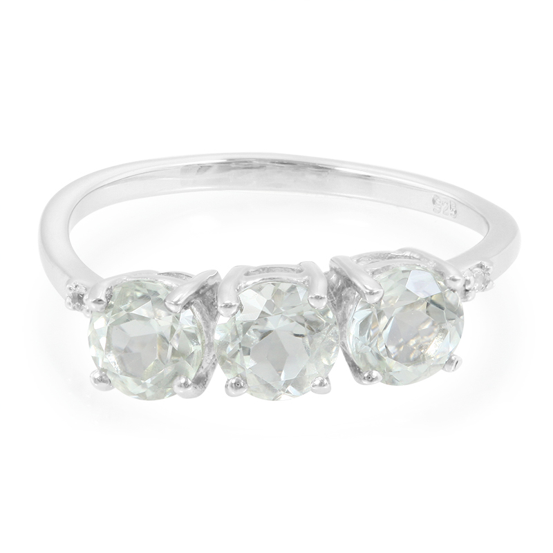 Grüner Amethyst-Silberring