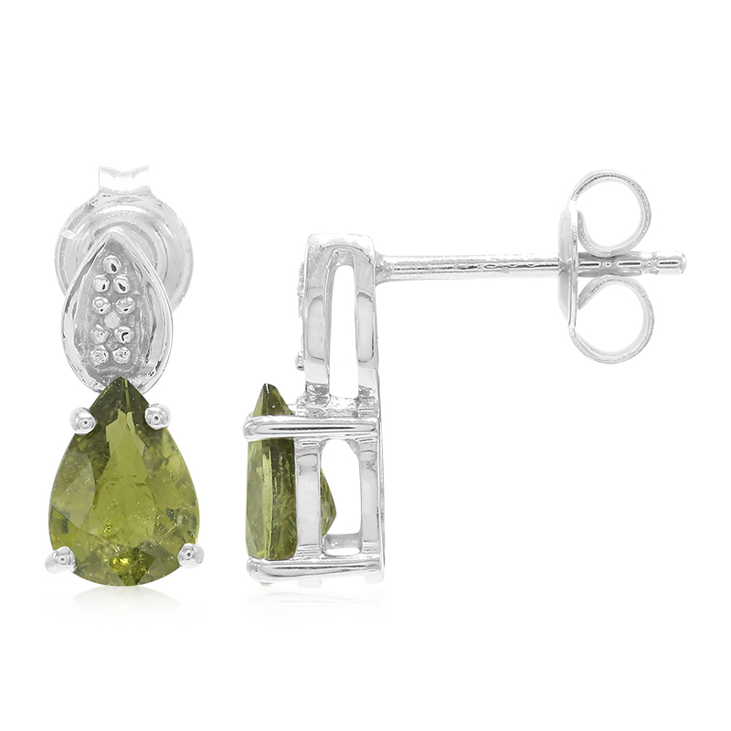 Kupfer-Turmalin-Silberohrringe