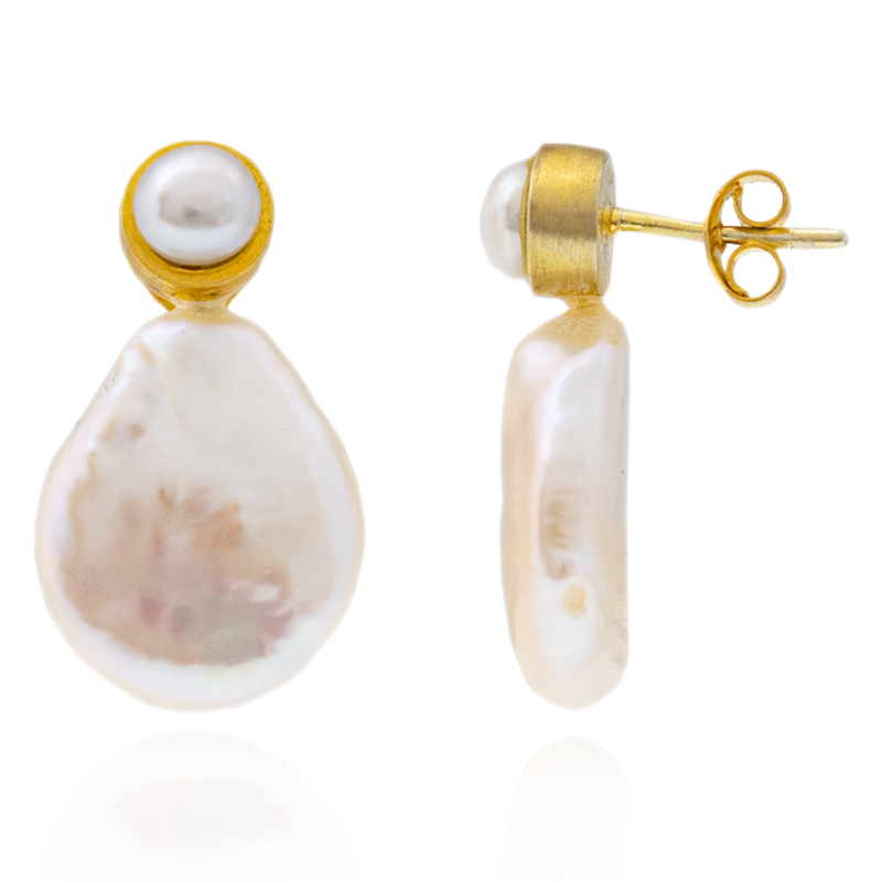 Süßwasserzuchtperlen-Silberohrringe (Joias do Paraíso)