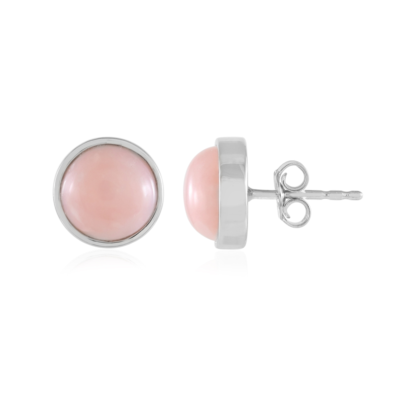 Pinkfarbener Opal-Silberohrringe (de Melo Essence)