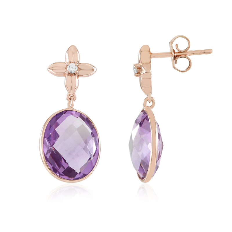 Lavendel-Amethyst-Silberohrringe