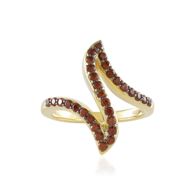 Champagner-Zirkon-Silberring