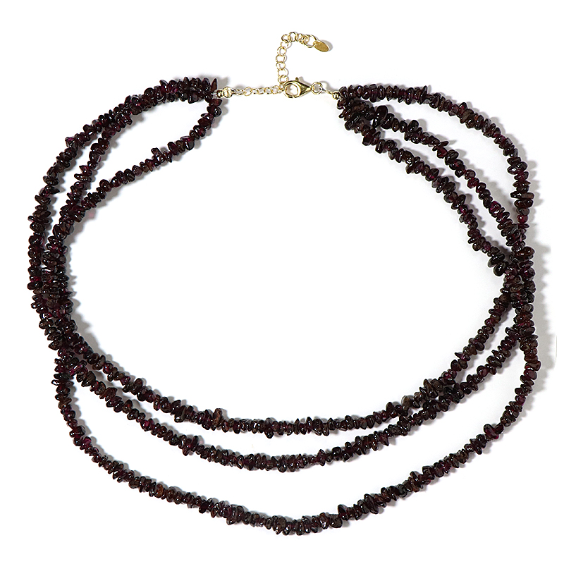 Mosambik-Granat-Silberhalskette