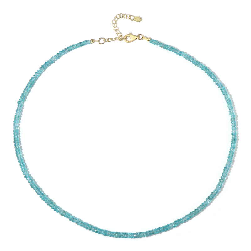 Blauer Apatit-Silberhalskette