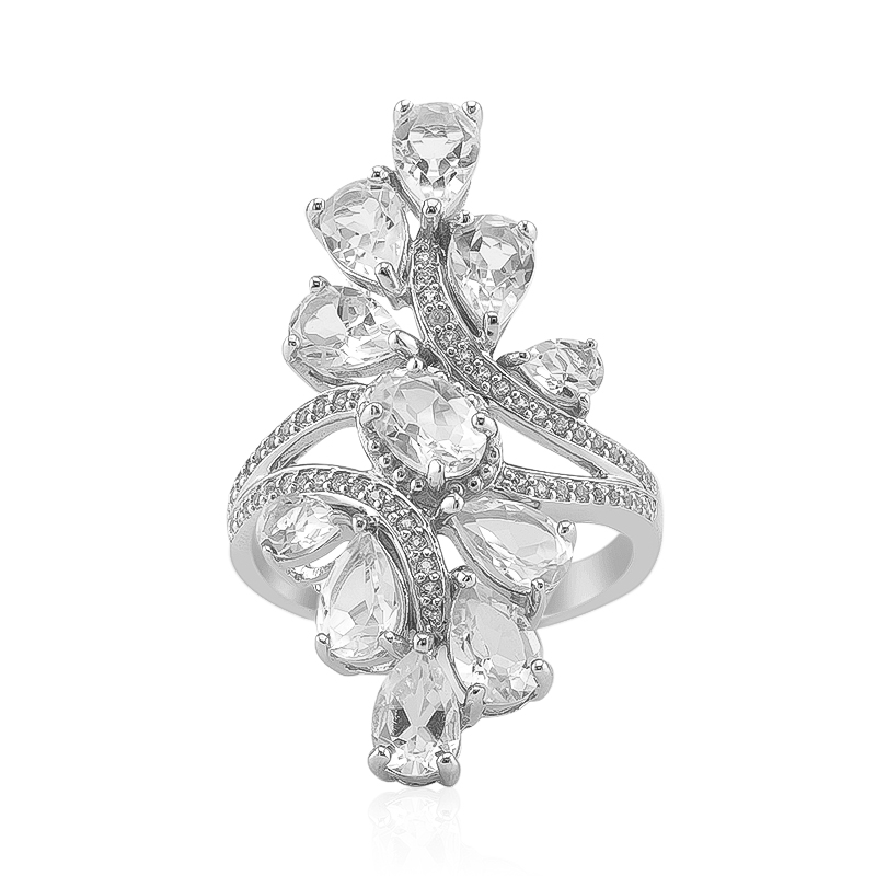 Weißer Topas-Silberring Weißer Topas-Silberring