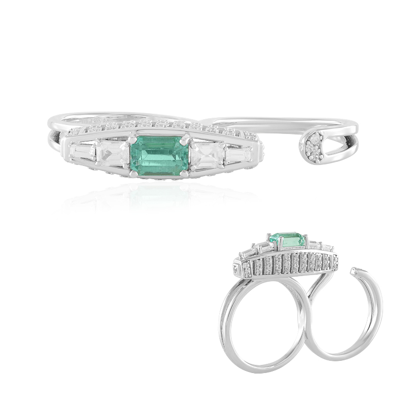 Russischer Smaragd-Silberring Russischer Smaragd-Silberring