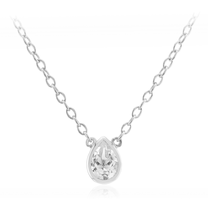 Weißer Topas-Silbercollier