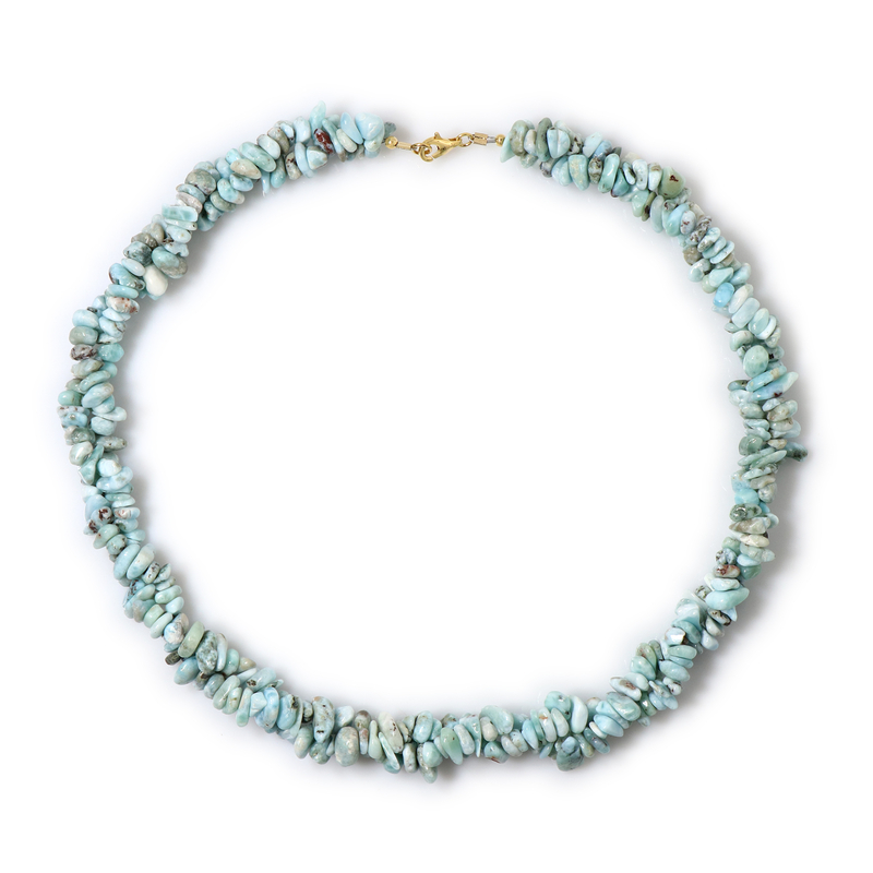 Larimar-Silberhalskette