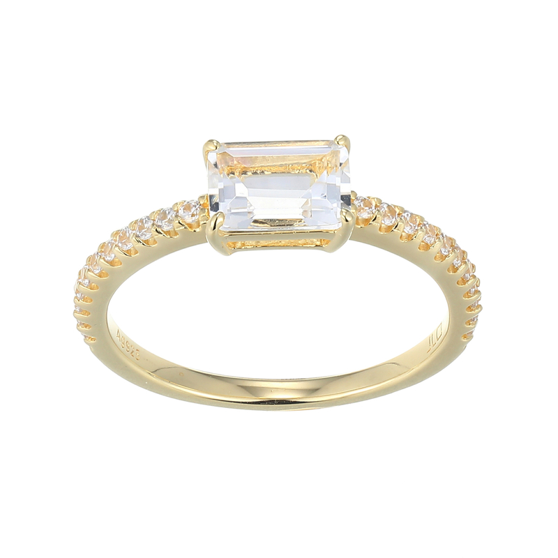 Weißer Topas-Silberring