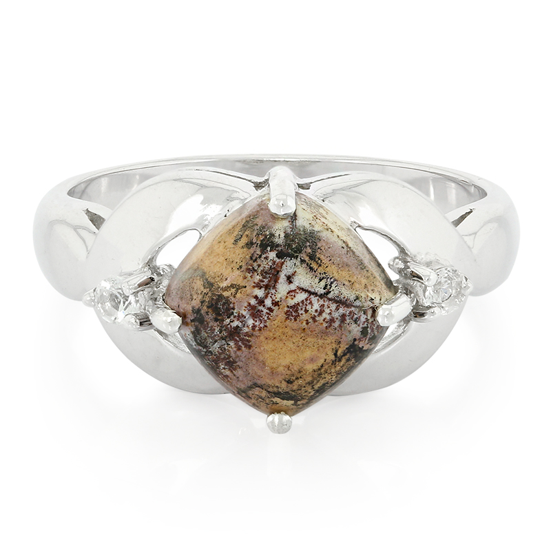 Sonora-Dendriten-Jaspis-Silberring