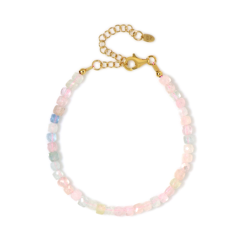 Brasilianischer Morganit-Silberarmband