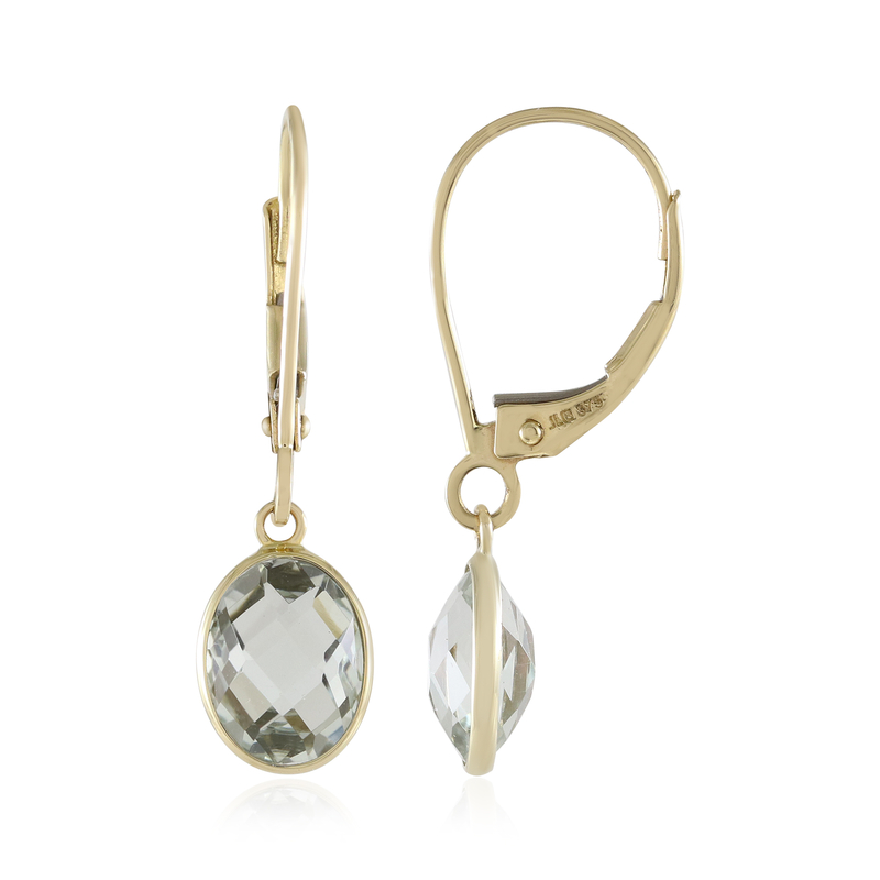 Grüner Amethyst-Goldohrringe