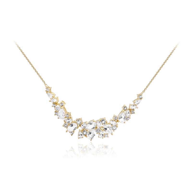 Weißer Topas-Silbercollier