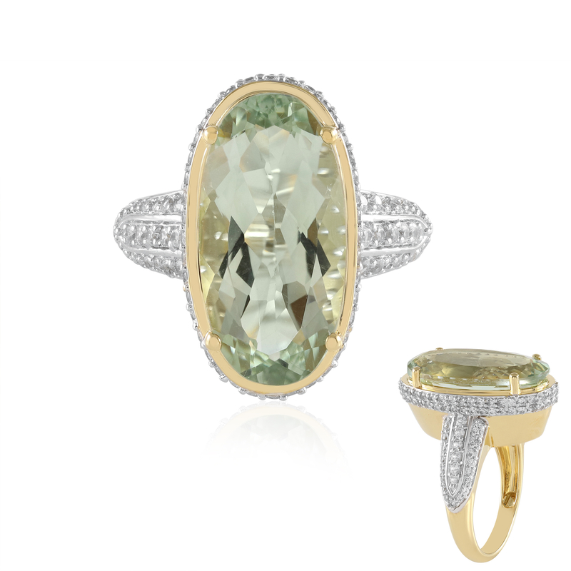 Grüner Amethyst-Silberring (Adela Silber) - Farbe: Grün