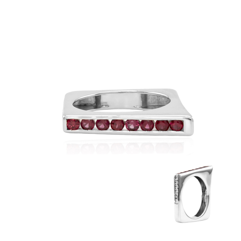 Edelroter Spinell-Silberring