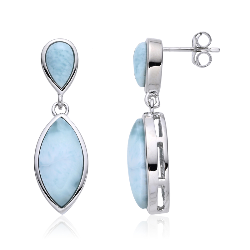Larimar-Silberohrringe