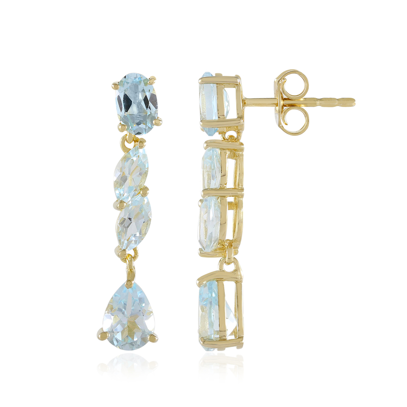 Himmelblauer Topas-Silberohrringe