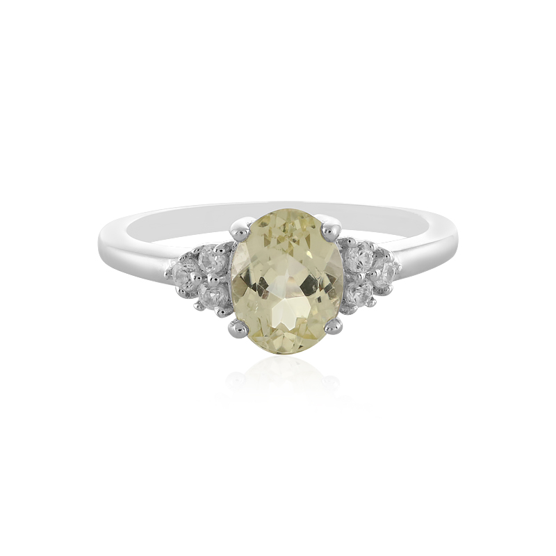 Kanariengelber Kunzit-Silberring