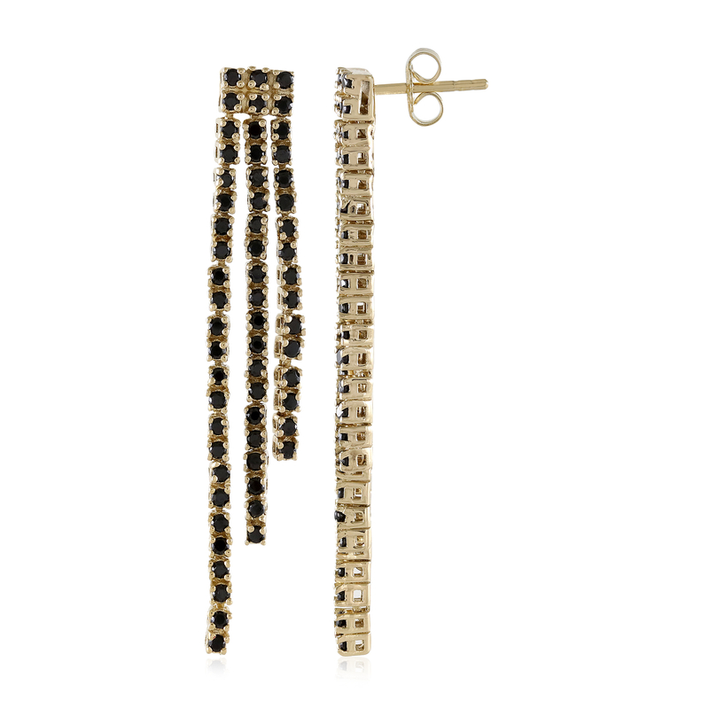 Schwarzer Spinell-Silberohrringe Schwarzer Spinell-Silberohrringe