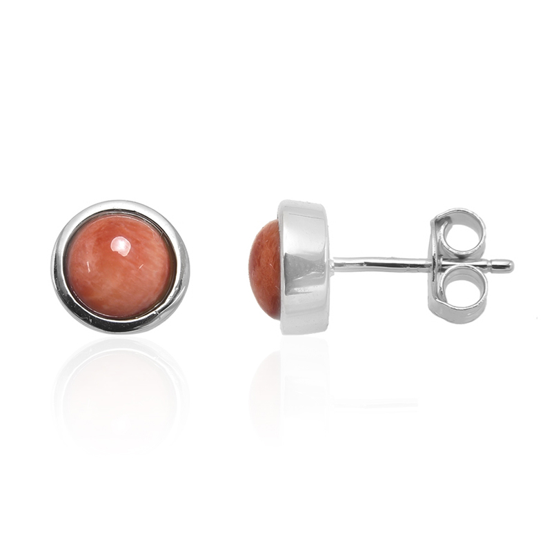 Orange Stachelauster-Silberohrringe