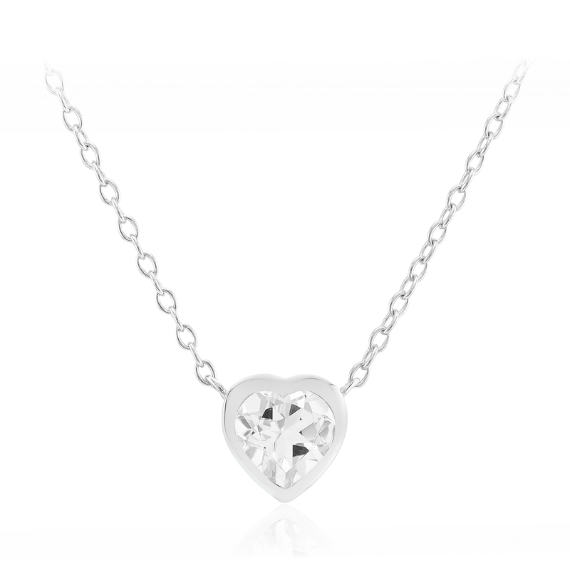 Weißer Topas-Silbercollier