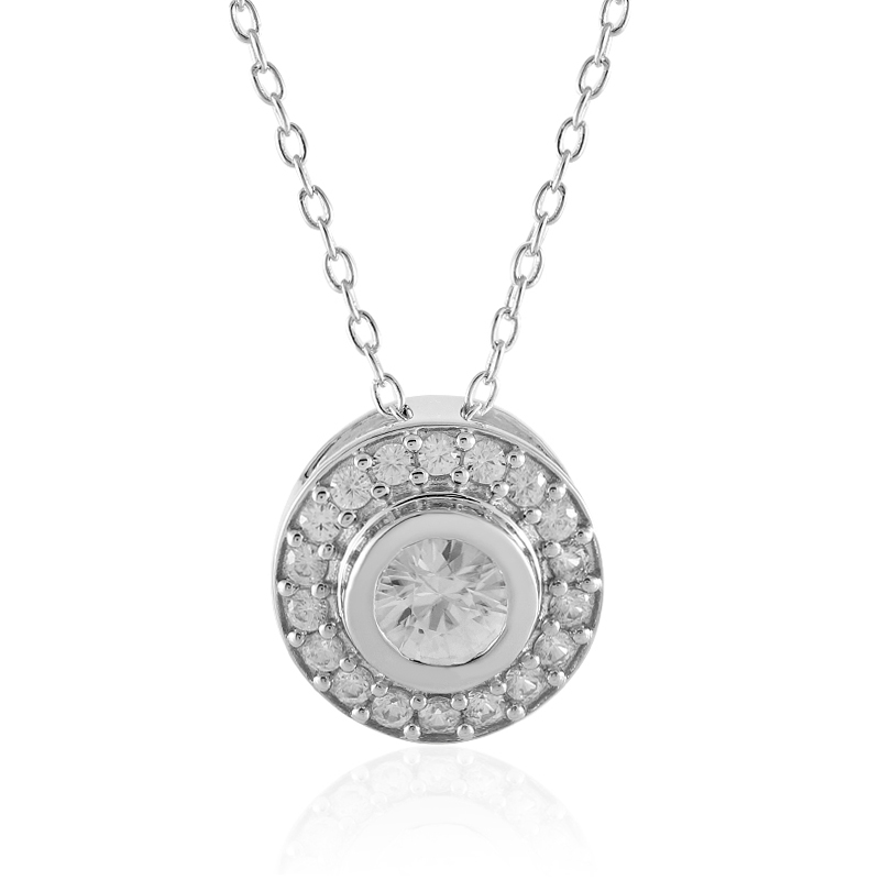 Zirkon-Silberhalskette